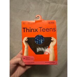 New Thinx Teens Bikini Leakproof Period Underwear Blue Leopard Size Medium 11-12